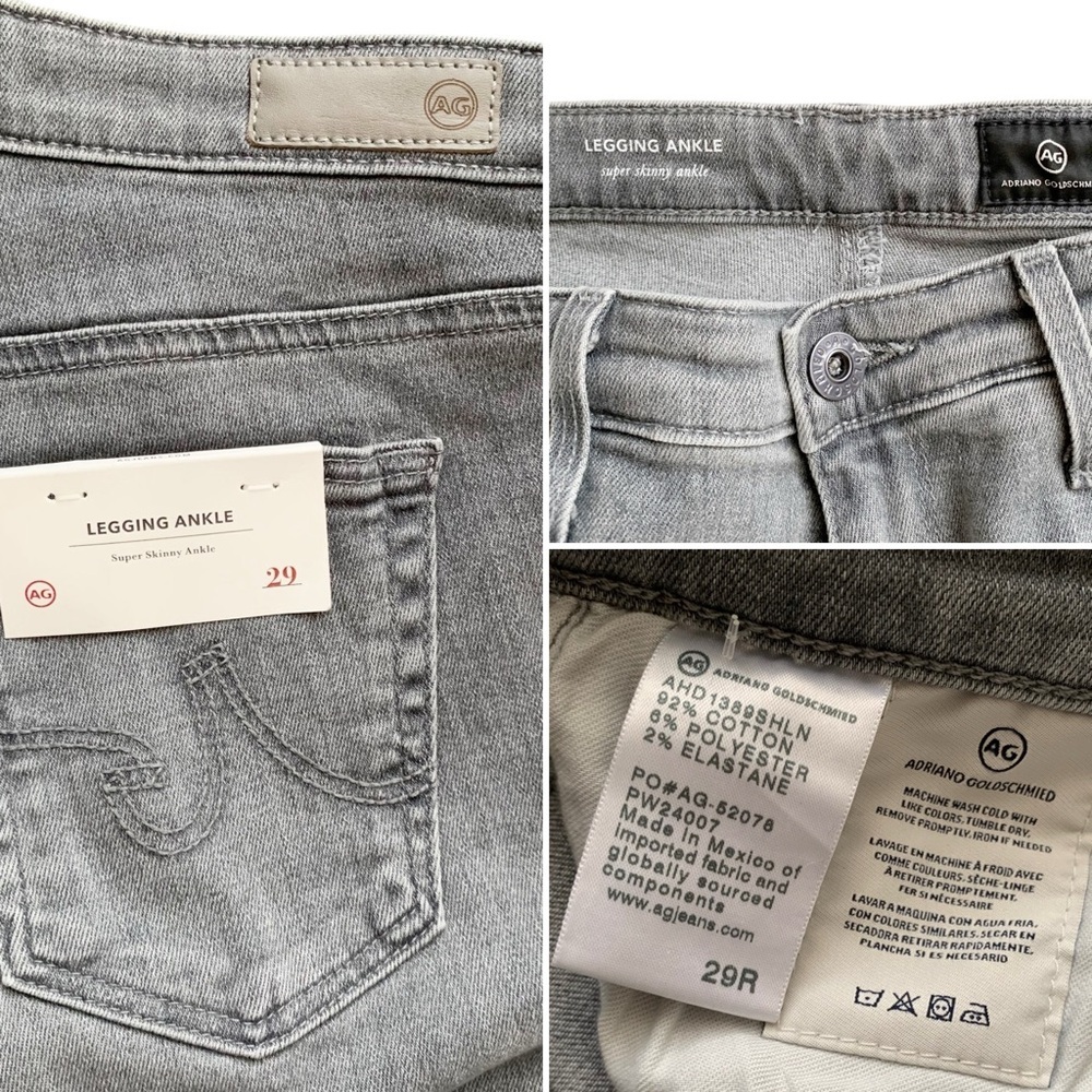 AG Grey Legging Ankle Skinny Jeans! Retail $199. - Picture 4 of 6